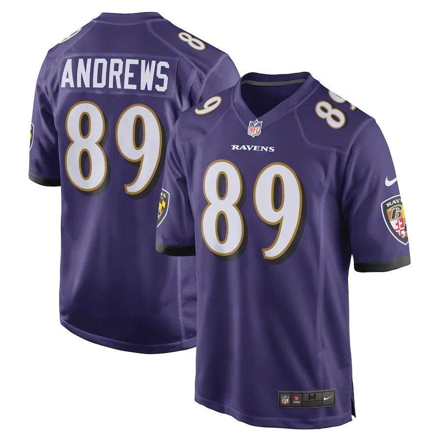 Men Baltimore Ravens 89 Mark Andrews Nike Purple Game Team NFL Jersey